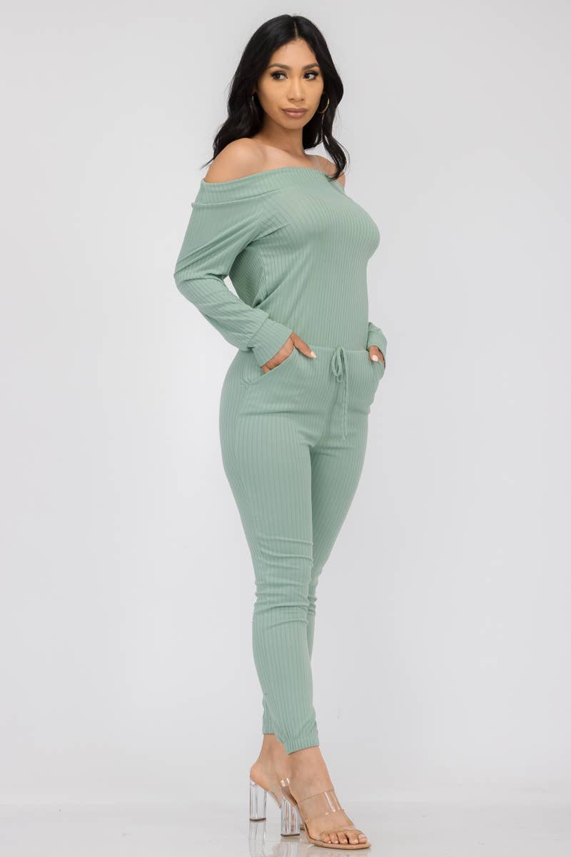 HH620X-SL - Off Shoulder Jumpsuit