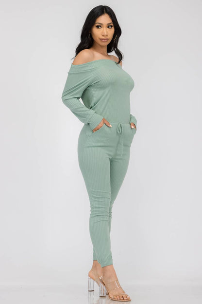 HH620X-SL - Off Shoulder Jumpsuit