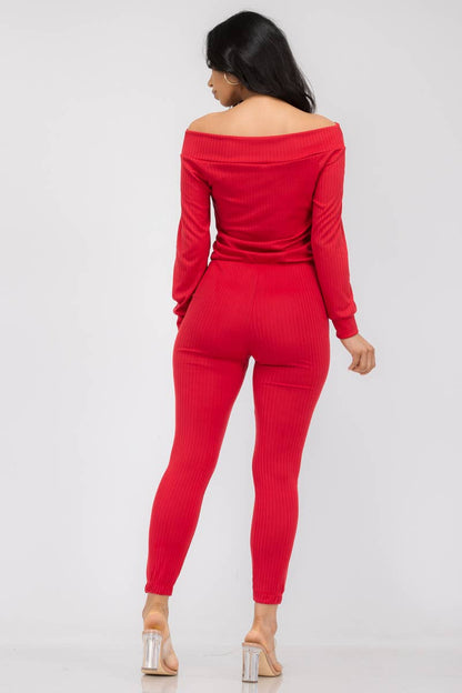 HH620X-SL - Off Shoulder Jumpsuit