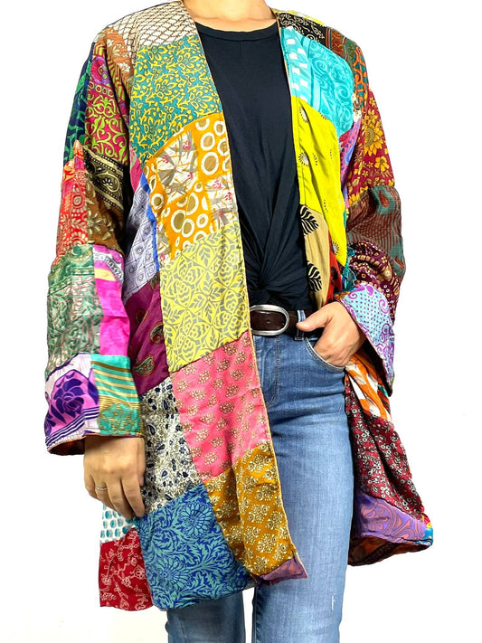 Indian Style Reversible Medium Handmade Patchwork Kimono