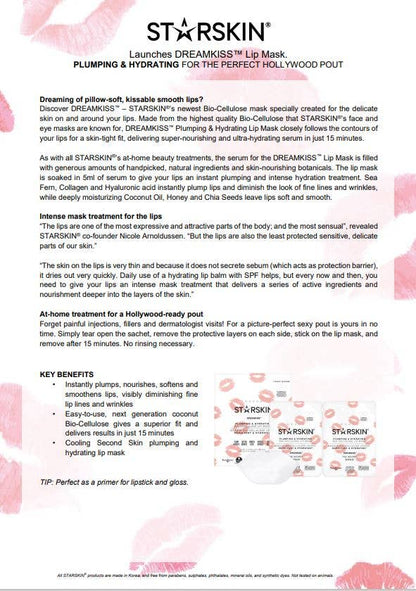 Dreamkiss™ Plumping and Hydrating Bio-Cellulose Lip Mask