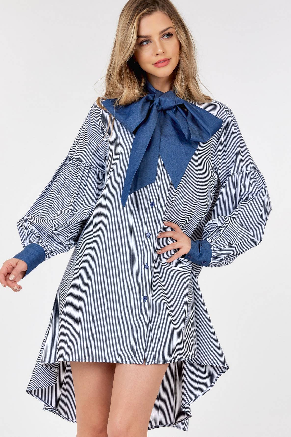 BOW TIE SHIRT DRESS