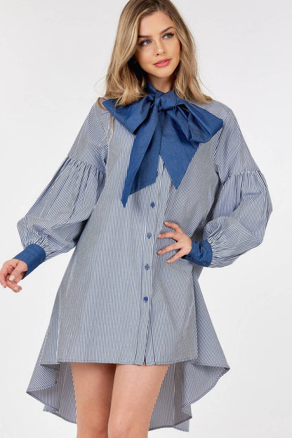 BOW TIE SHIRT DRESS