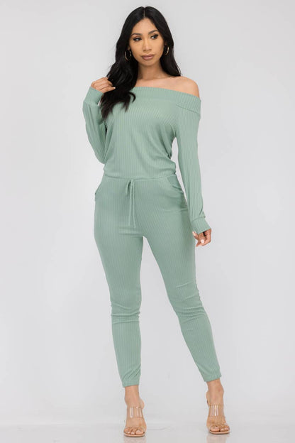HH620X-SL - Off Shoulder Jumpsuit