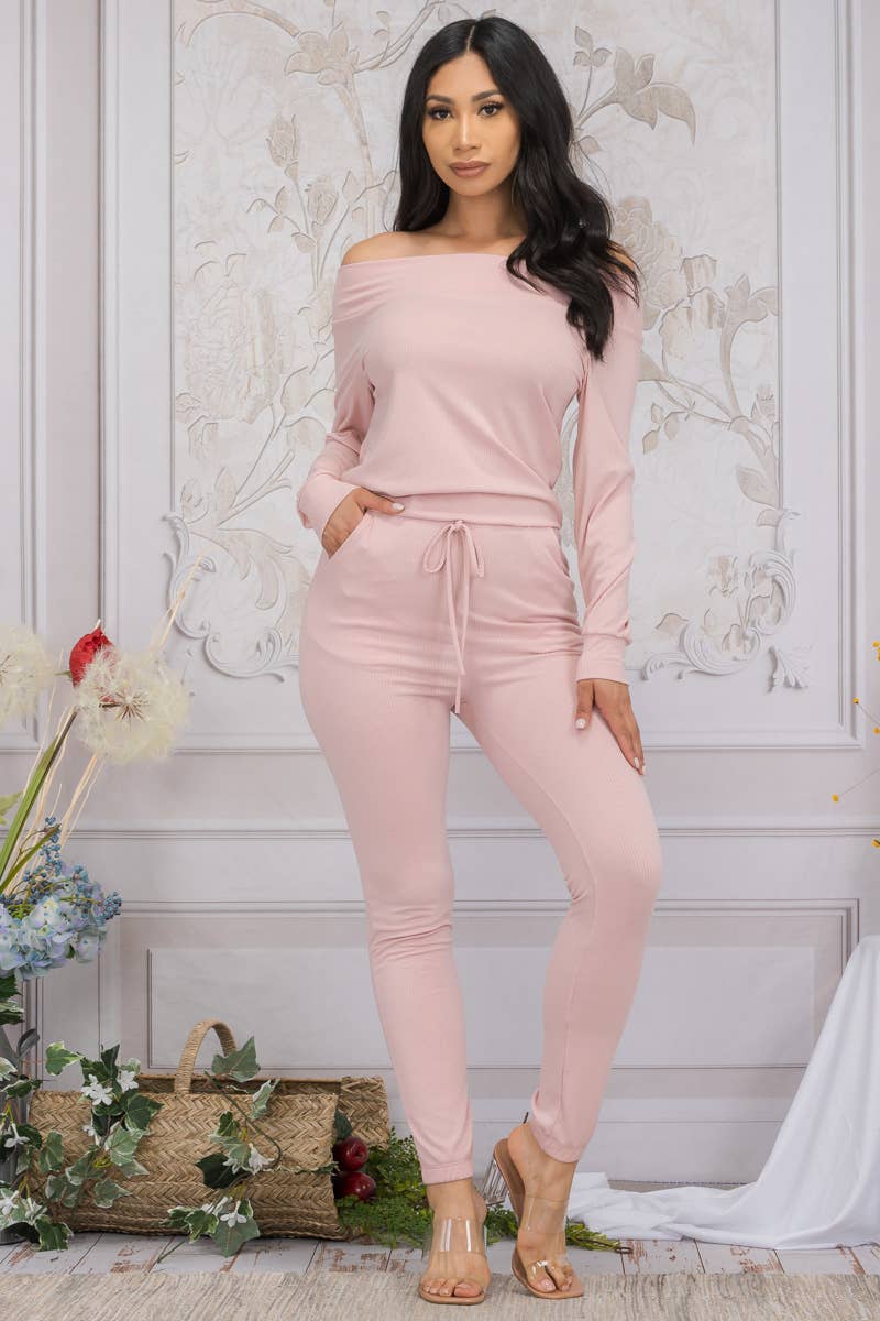 HH620X-SL - Off Shoulder Jumpsuit