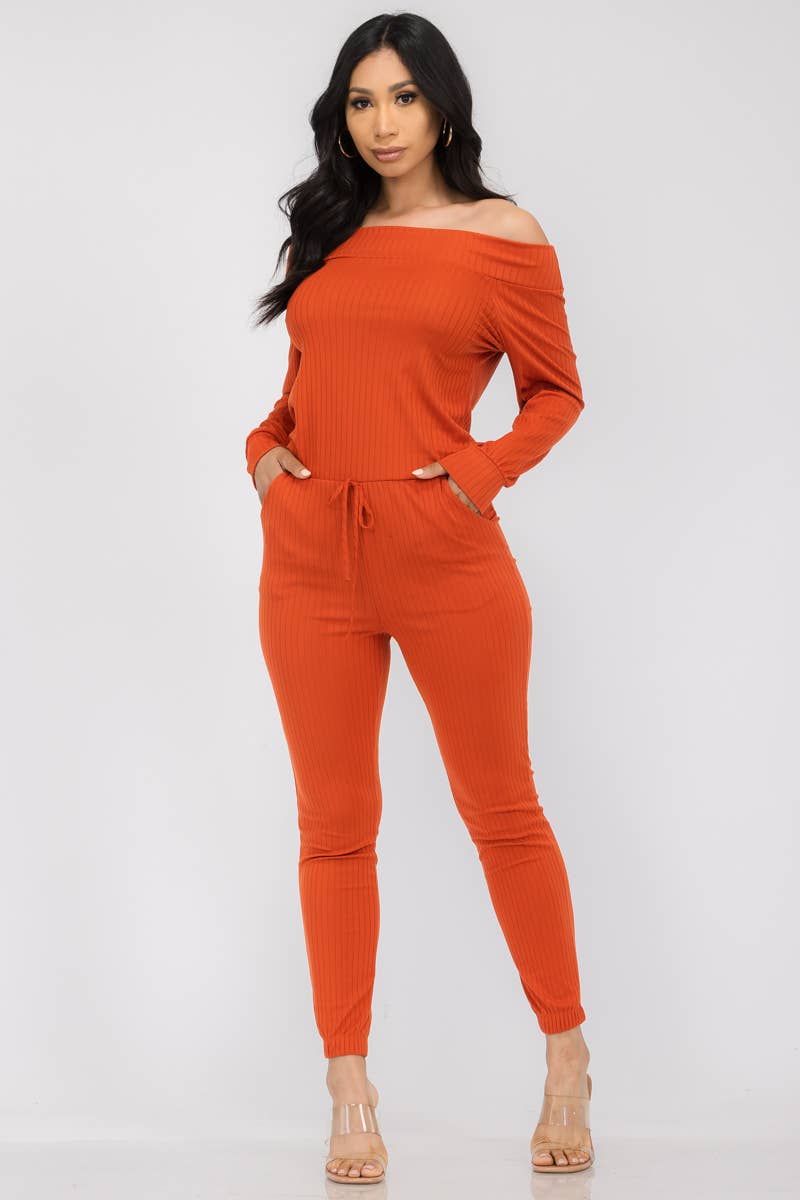 HH620X-SL - Off Shoulder Jumpsuit