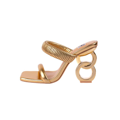 Ninety Union RADDLE Metallic Heel Pleaded Two Band Slide