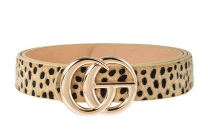 Cheetah Print CG Faux Fur Belt