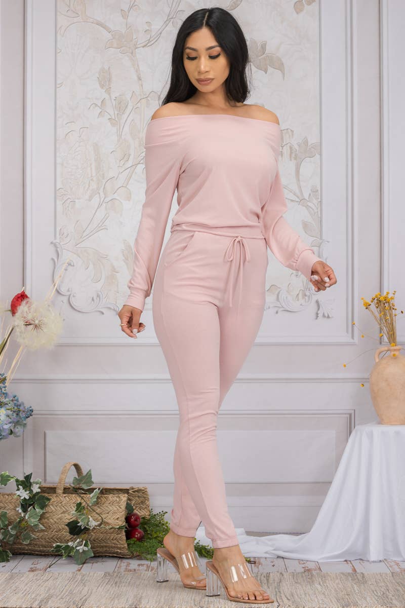 HH620X-SL - Off Shoulder Jumpsuit