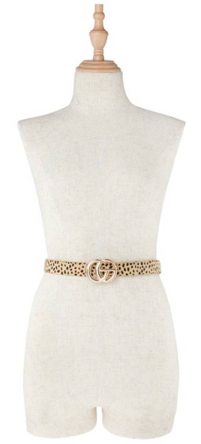 Cheetah Print CG Faux Fur Belt