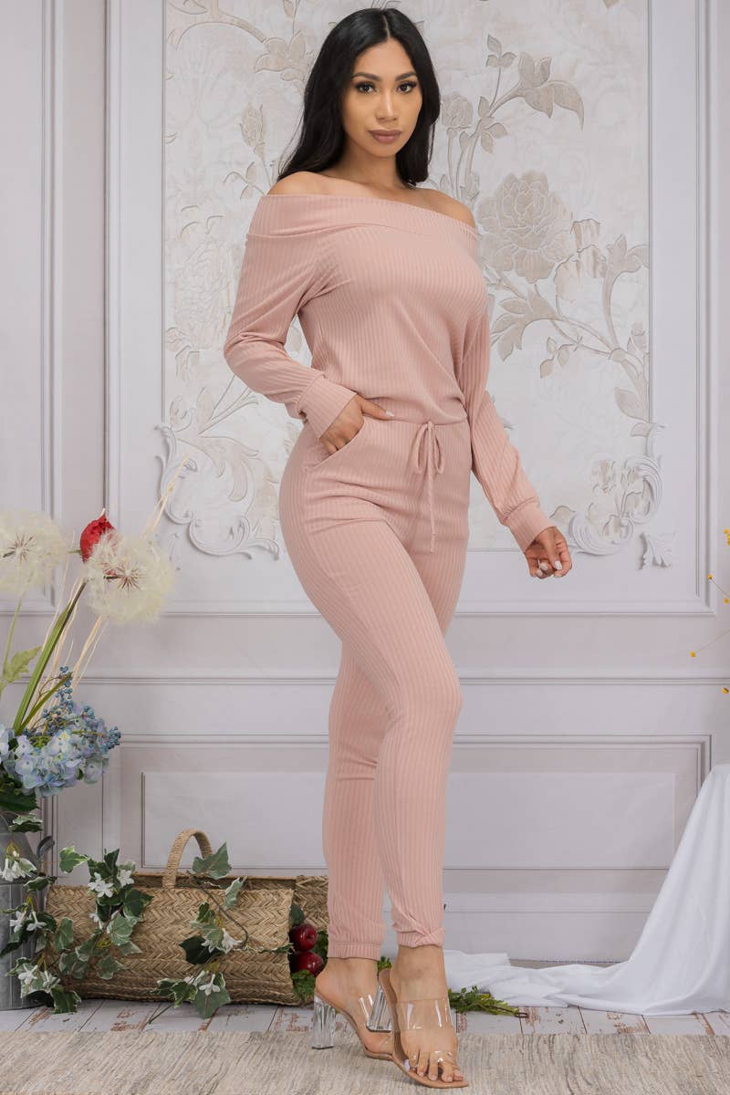 HH620X-SL - Off Shoulder Jumpsuit