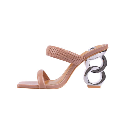 Ninety Union RADDLE Metallic Heel Pleaded Two Band Slide