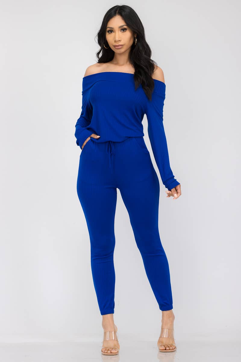 HH620X-SL - Off Shoulder Jumpsuit