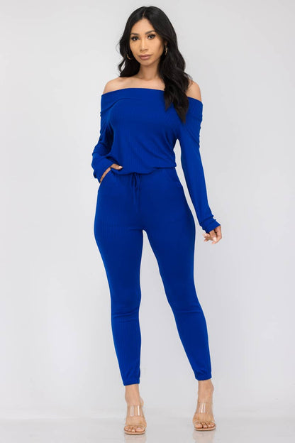 HH620X-SL - Off Shoulder Jumpsuit